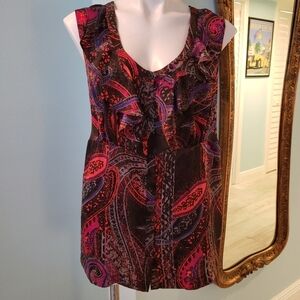 Lane Bryant Sleeveless Ruffle Front Top Size 16